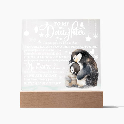 To My Daughter Penguins Acrylic Plaque