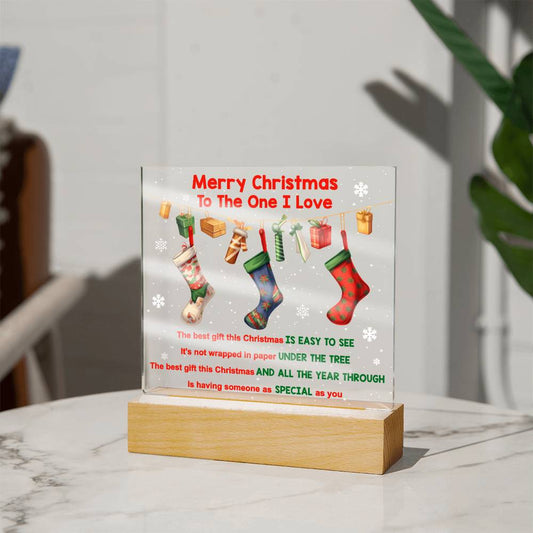 Merry Christmas to the One I Love Acrylic Plaque