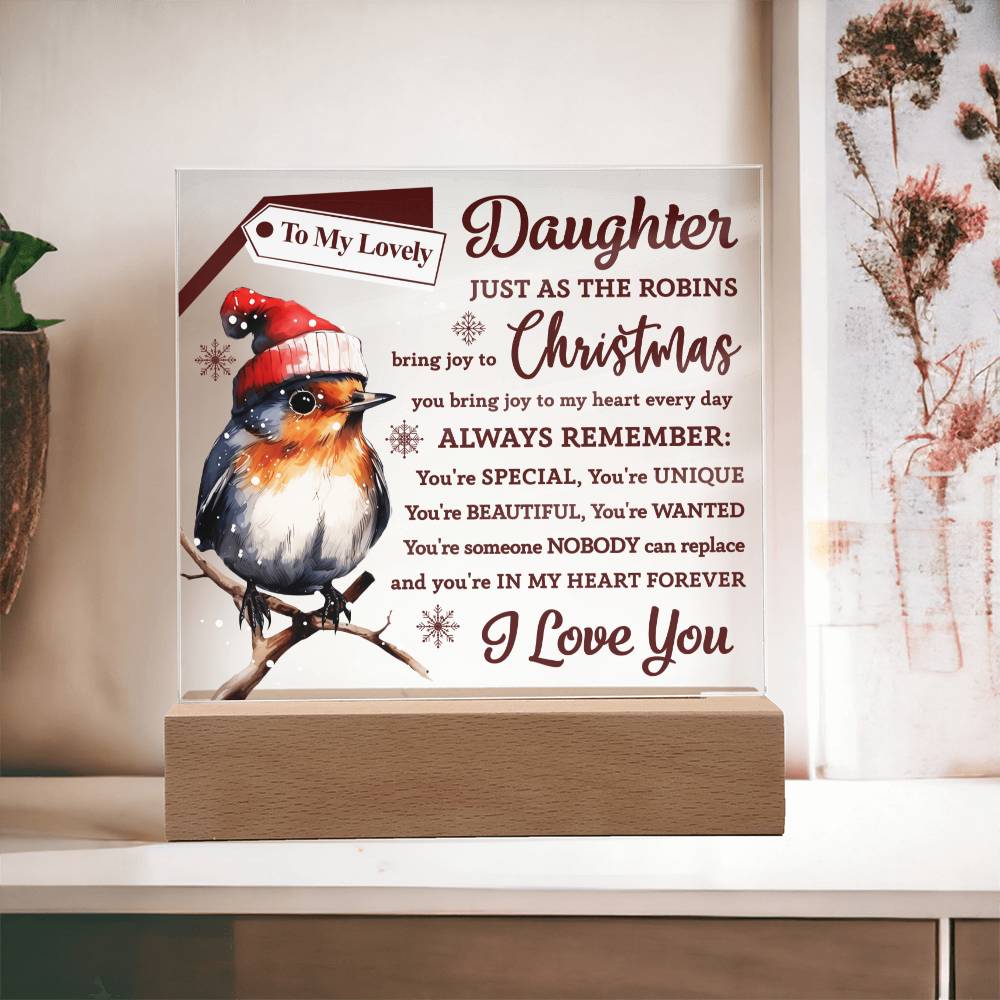 To My Lovely Daughter Christmas Acrylic Plaque