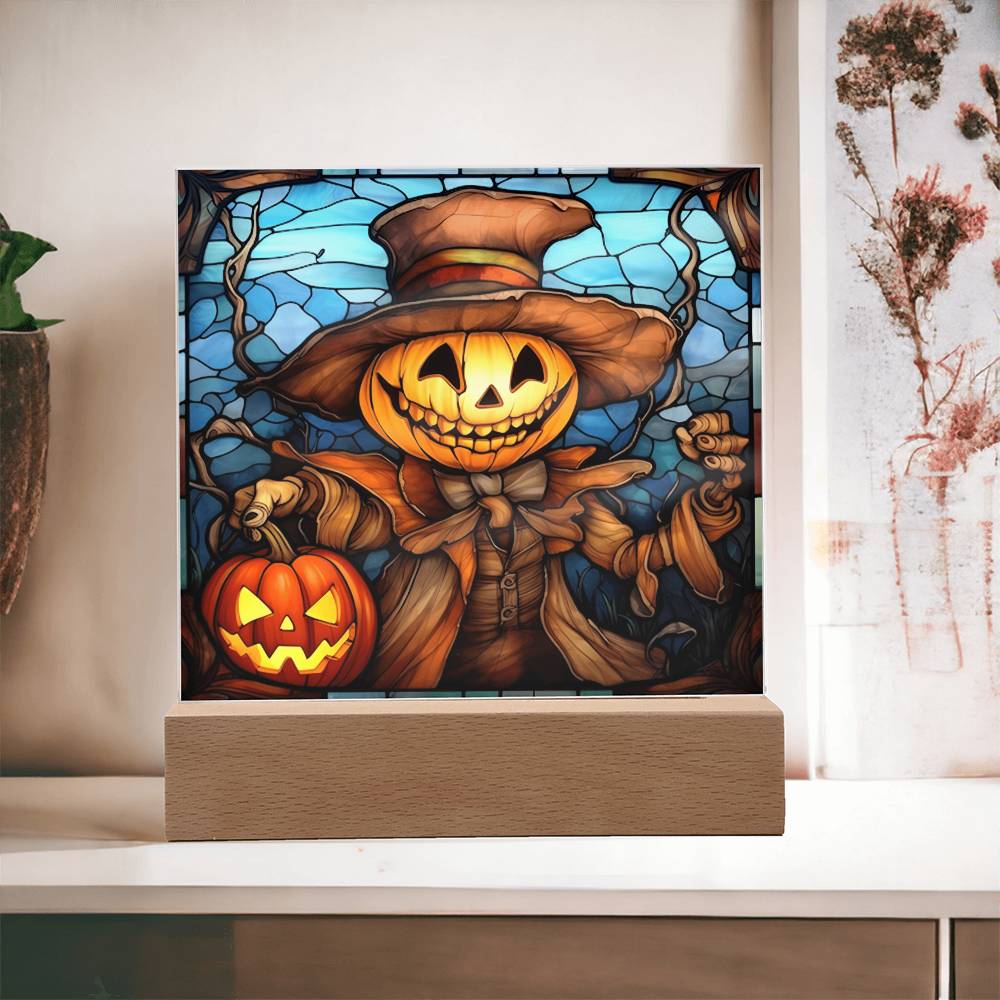 Halloween Pumpkin Ghost Stained Glass Acrylic