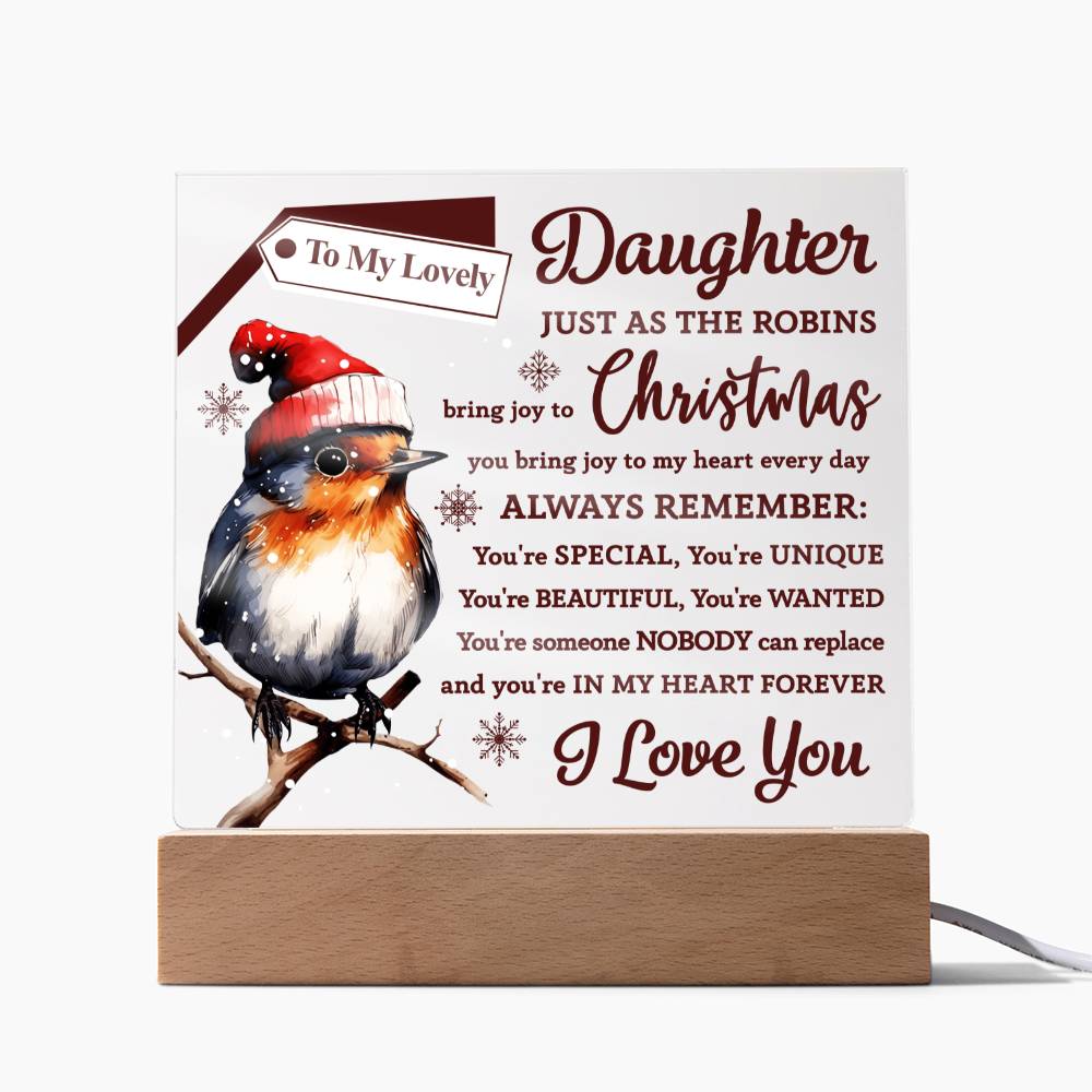 To My Lovely Daughter Christmas Acrylic Plaque