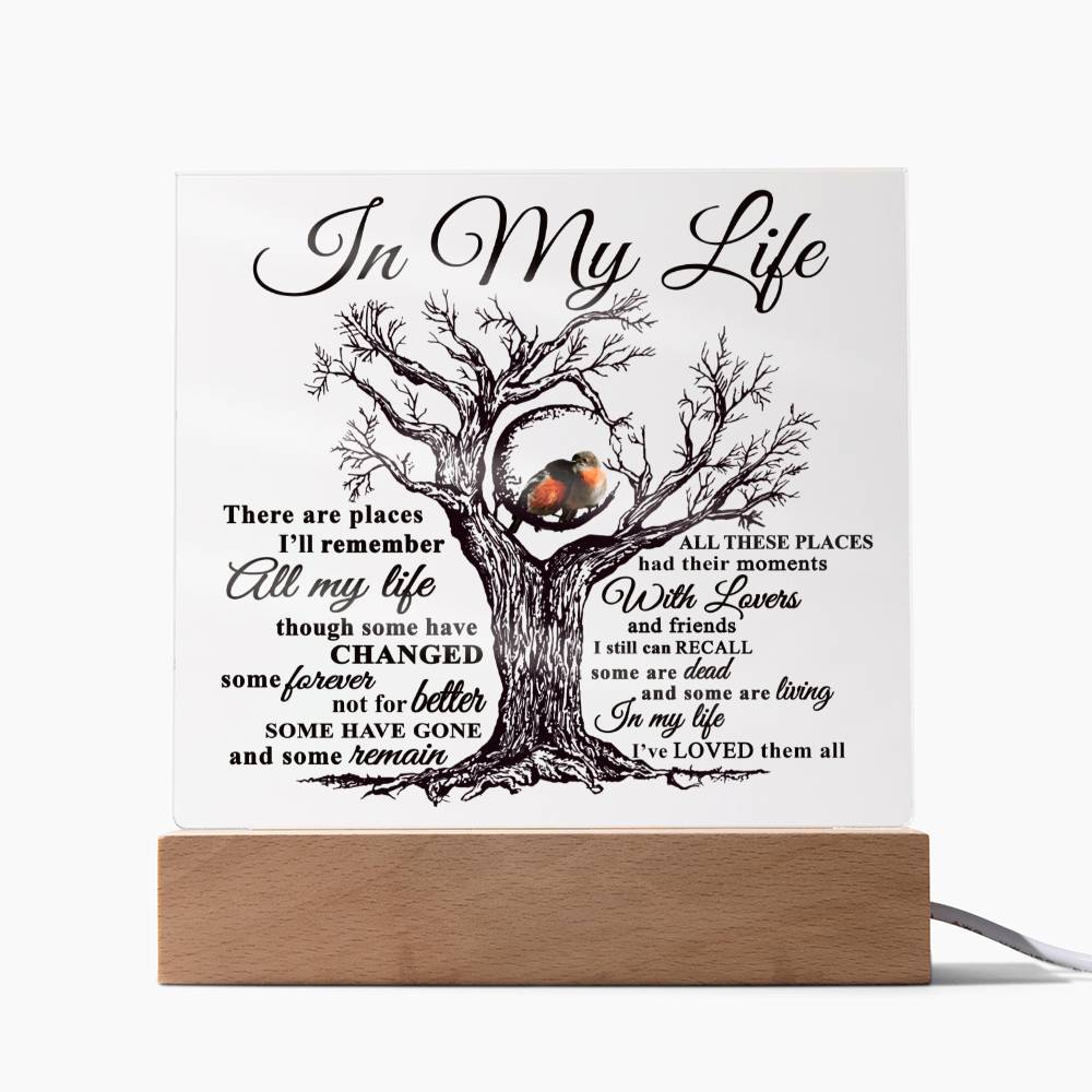 In My Life Acrylic Plaque