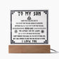 To My Son Acrylic Plaque with Snowflakes