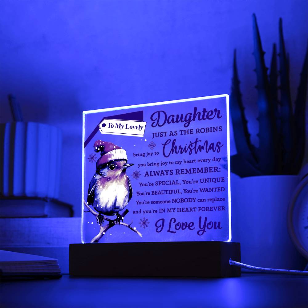 To My Lovely Daughter Christmas Acrylic Plaque