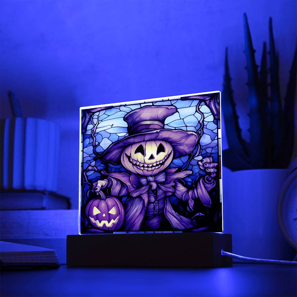 Halloween Pumpkin Ghost Stained Glass Acrylic