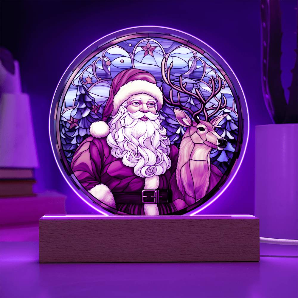 Santa and Reindeer Acrylic Plaque