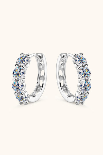 2.4 Carat Moissanite Huggie Earrings