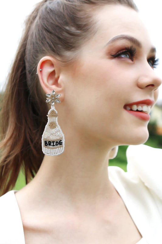 Beaded Champagne Bottle Earrings