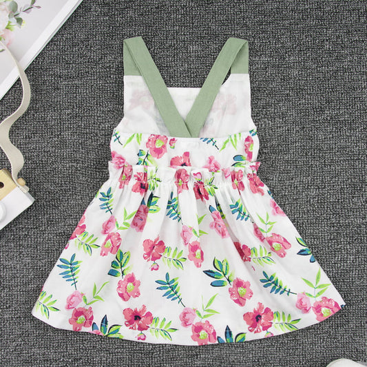 Floral Ruffled Sleeveless A-Line Dress