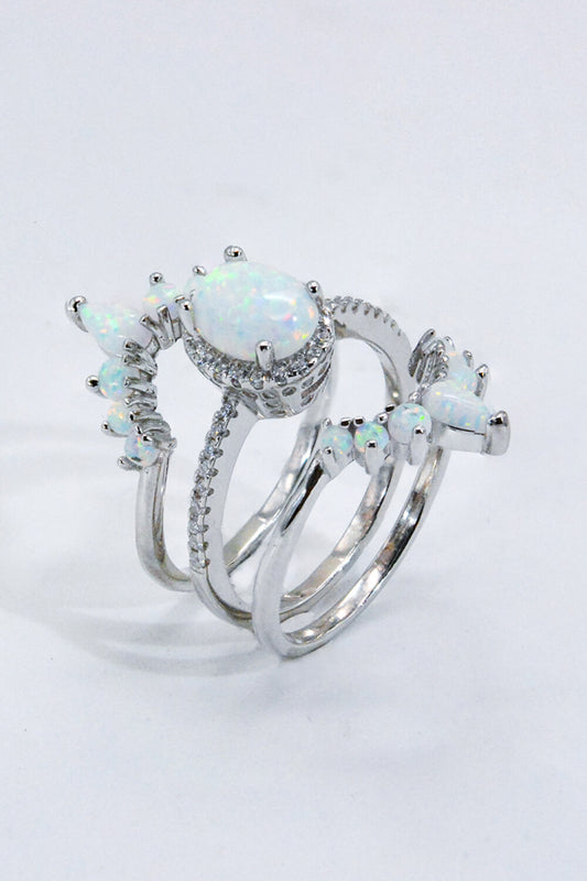 925 Sterling Silver Opal Ring