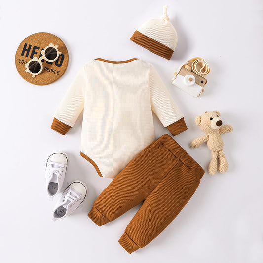 Bear Round Neck Bodysuit and Joggers Set