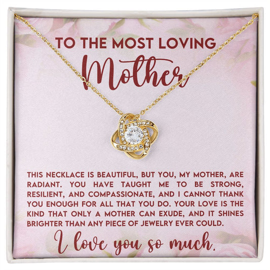 To The Most Loving Mother Love Knot Necklace