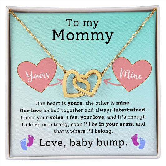 To My Mommy Interlocking Heart Necklace