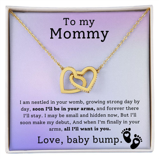To My Mommy Interlocking Heart Necklace