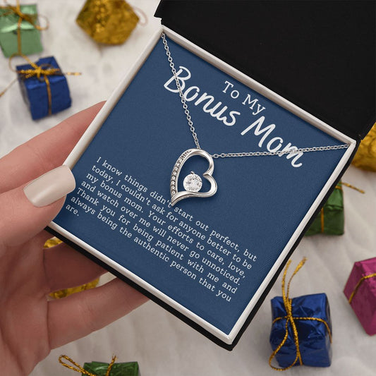 To My Bonus Mom Forever Love Necklace