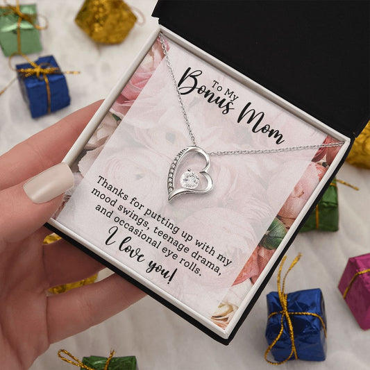 To My Bonus Mom Forever Love Necklace