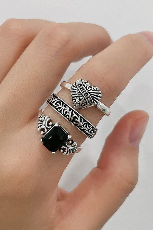 Zinc Alloy Three-Piece Ring Set