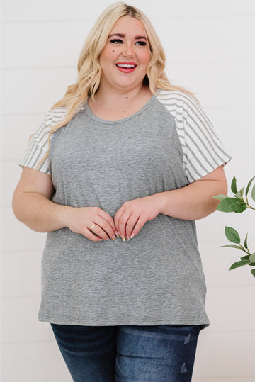 Plus Size Striped Raglan Sleeve T-Shirt