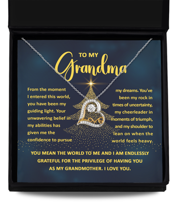 To My Grandma Love Dancing Necklace Gold Tree