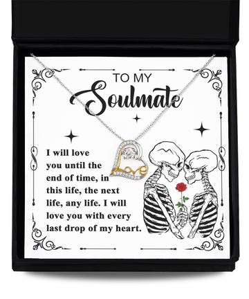 To My Soulmate Skeletons Love Dancing Necklace