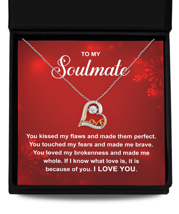 To My Soulmate Love Dancing Necklace Red SnowflakesSnow