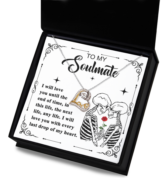 To My Soulmate Skeletons Love Dancing Necklace