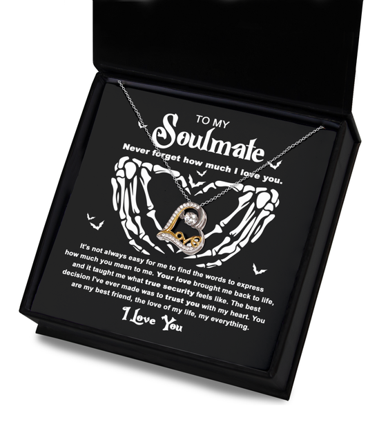 To My Soulmate Skeleton Hands Love Dancing Necklace