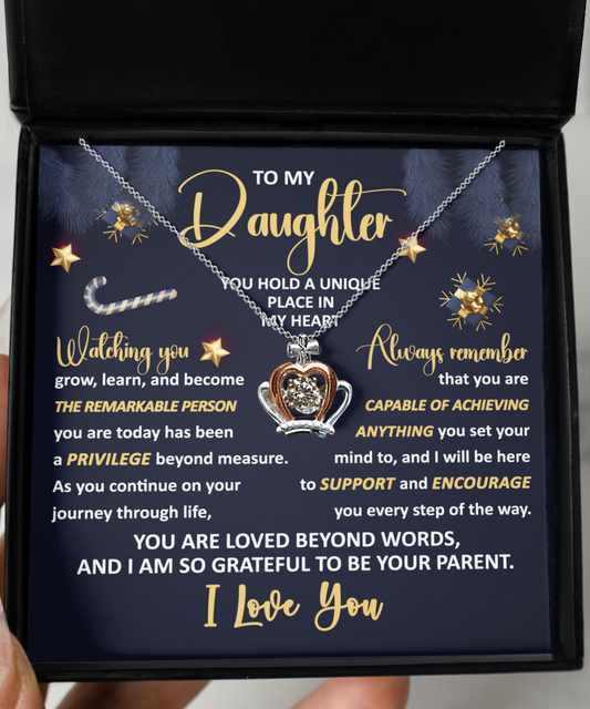 To My Daughter Crown Pendant