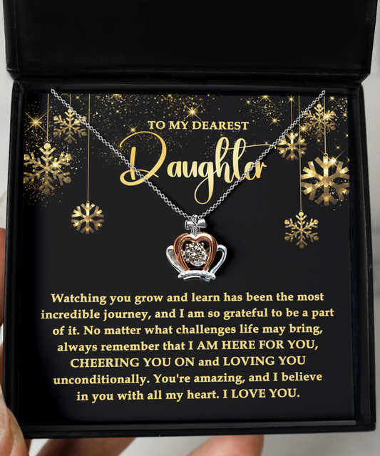 To My Dearest Daughter Crown Pendant