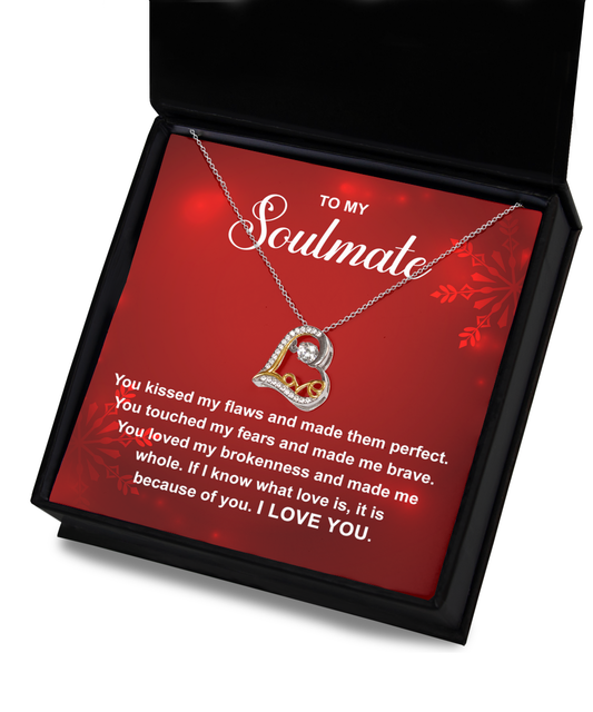 To My Soulmate Love Dancing Necklace Red SnowflakesSnow