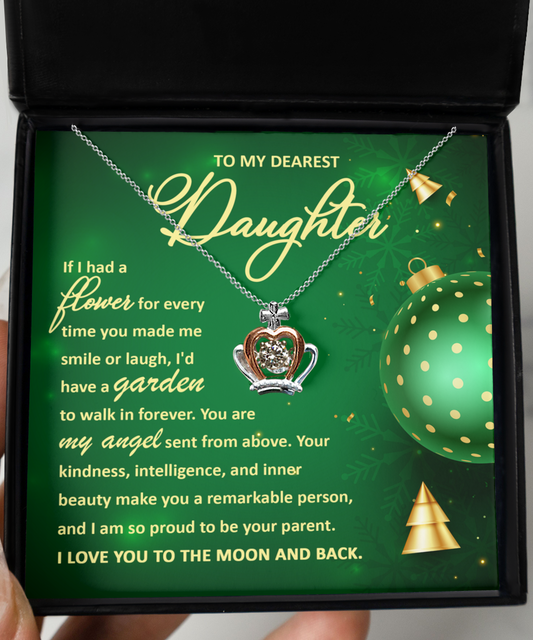 To My Daughter Crown Pendant Green Ornament